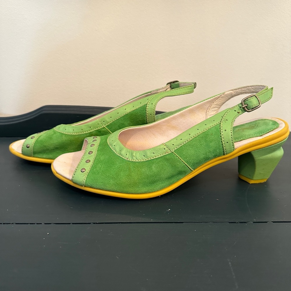 Bright Green Eject Slingbacks
